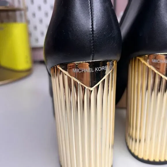 These are the MICHAEL Michael Kors Women's Porter Platform Dress Booties - Picture 4 of 7